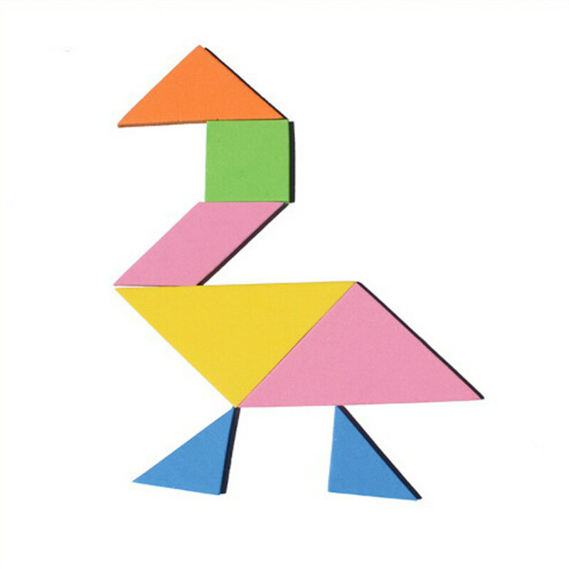 7 pezzi arcobaleno colore EVA Tangram fai da te schiuma cervello Puzzle giocattoli educativi per bambini