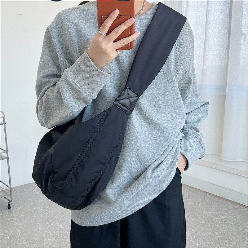 Bolsa de ombro de nylon grande para mulheres, bolsa Hobos estilo coreano, bolsa tiracolo jovem, casual, nova, verão, 2023