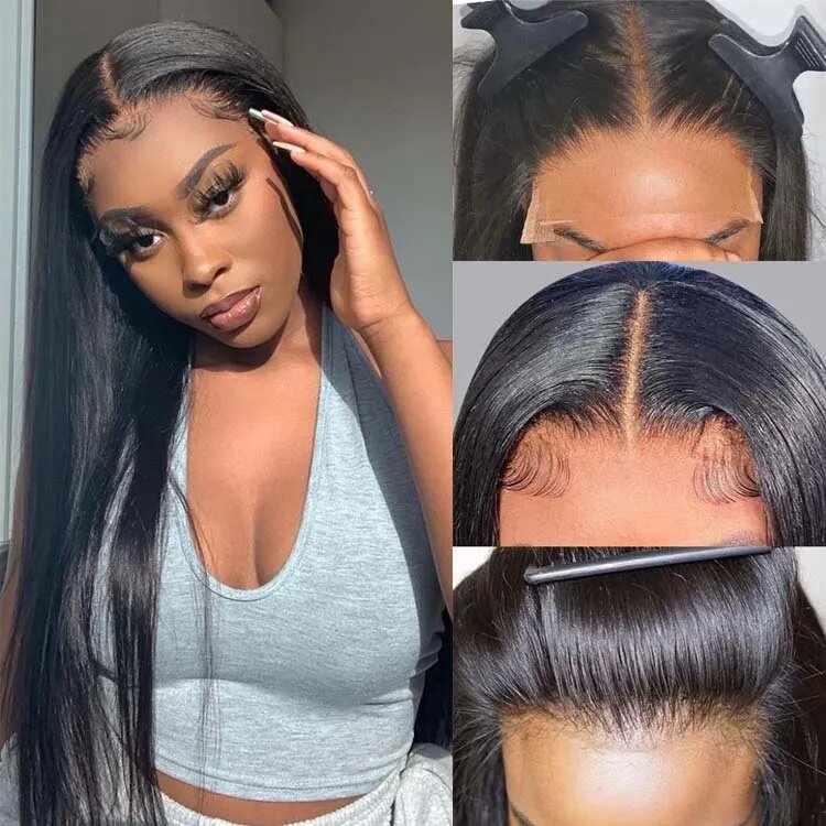13x6 Straight Lace Front Wigs HD Transparent Lace Frontal Wig Remy Hair Straight Human Hair Wigs For Women