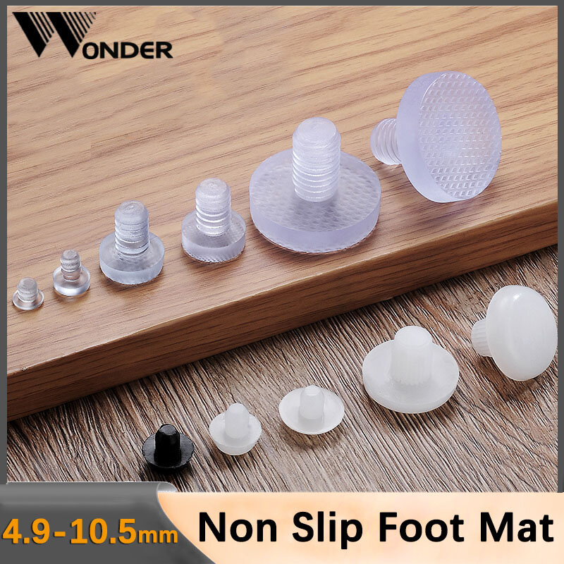 Transparent Rubber Embedded Furniture Table Chair Leg Feet Bottom Glide Slide Pad Floor Protector Shockproof Clear White Black