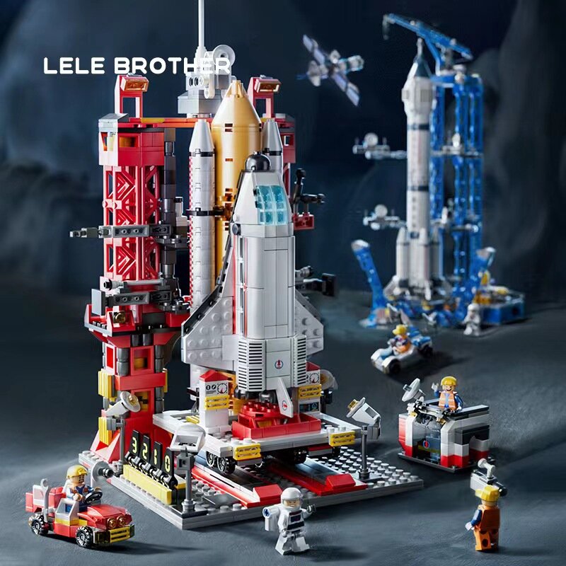 Mainan Puzzle 1:100 roket pesawat luar angkasa blok bangunan DIY untuk hadiah ulang tahun anak-anak hadiah Natal Anak laki-laki