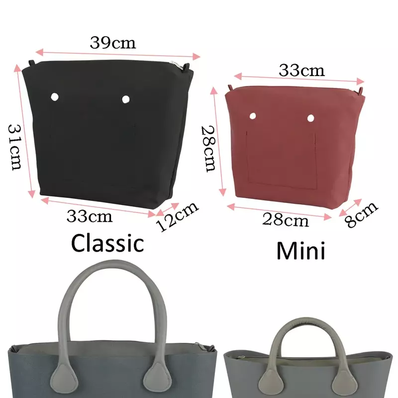 New PU Lining Waterproof Nubuck Frosted Leather Zipper Inner Pocket for Obag Classic Mini orga Insert for O BAG Women Bag