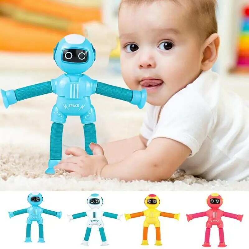 子供と大人のための点滅するポップチューブ、伸縮式ロボットポップチューブ、画像的な遊びの形、ストロボのおもちゃ、パーティーの好意の変更、4個