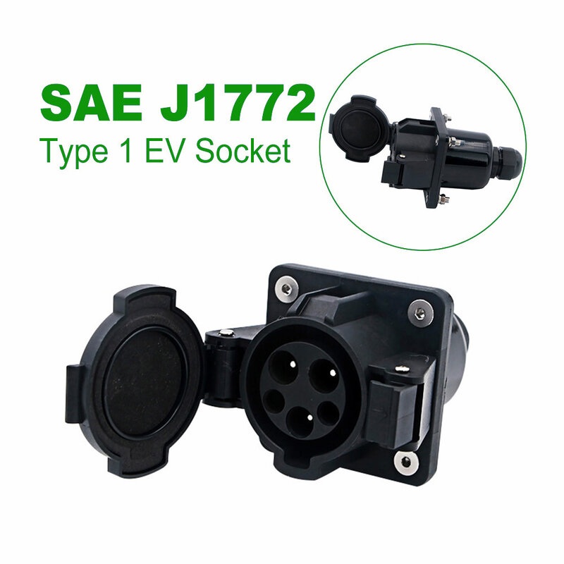 전기 자동차 충전용 타입 1 SAE J1772 EV 소켓 커넥터, 전기 자동차 사이드 암 소켓 32A 7.2kw 200V 250V