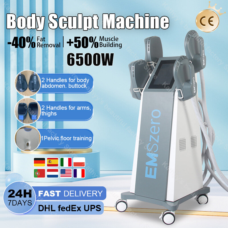 RF EMS Muscle Body Sculpting Machine, estimulação pélvica, estimulação, máquina de salão de beleza, EMSzero, 6500W, 14 Tesla, 2023