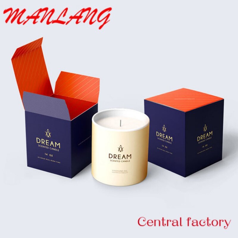 Custom  Custom logo square folding box candle paper box cube candle packaging boxes