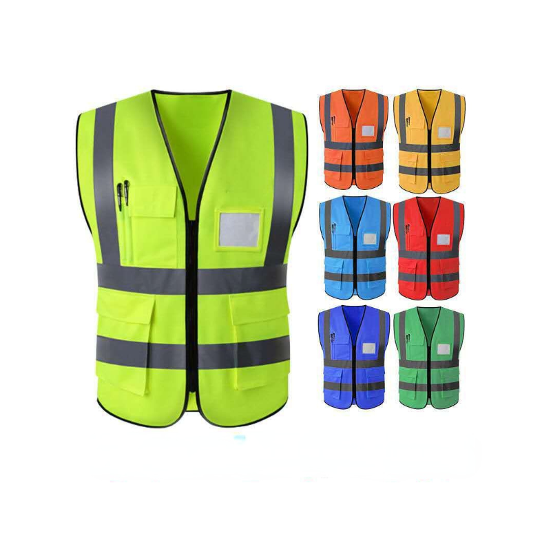 Nuovo giubbotto di sicurezza riflettente Multi-tasca gilet di traffico di colore brillante minatori di carbone ferroviario uniforme gilet riflettente traspirante