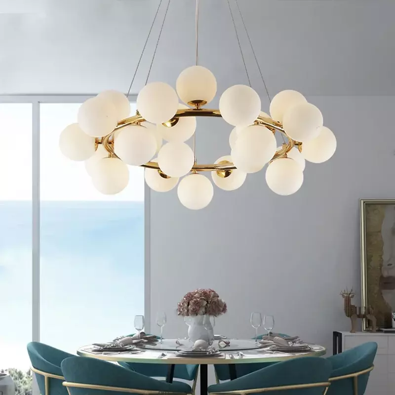 Iluminação LED Bubble Chandelier, Lâmpada pingente para sala de estar e jantar, G4 Luminária, não plástica, 110V-220V, 2023