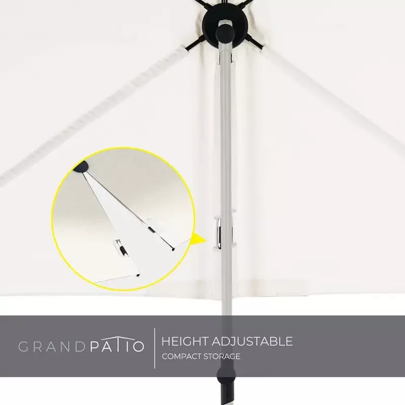 مظلة مستطيلة من الفولاذ البوليستر مظلة مسطحة ، ظل متعدد الاستخدامات ، مقبض دوار درجة ، 6 × 4 قدم