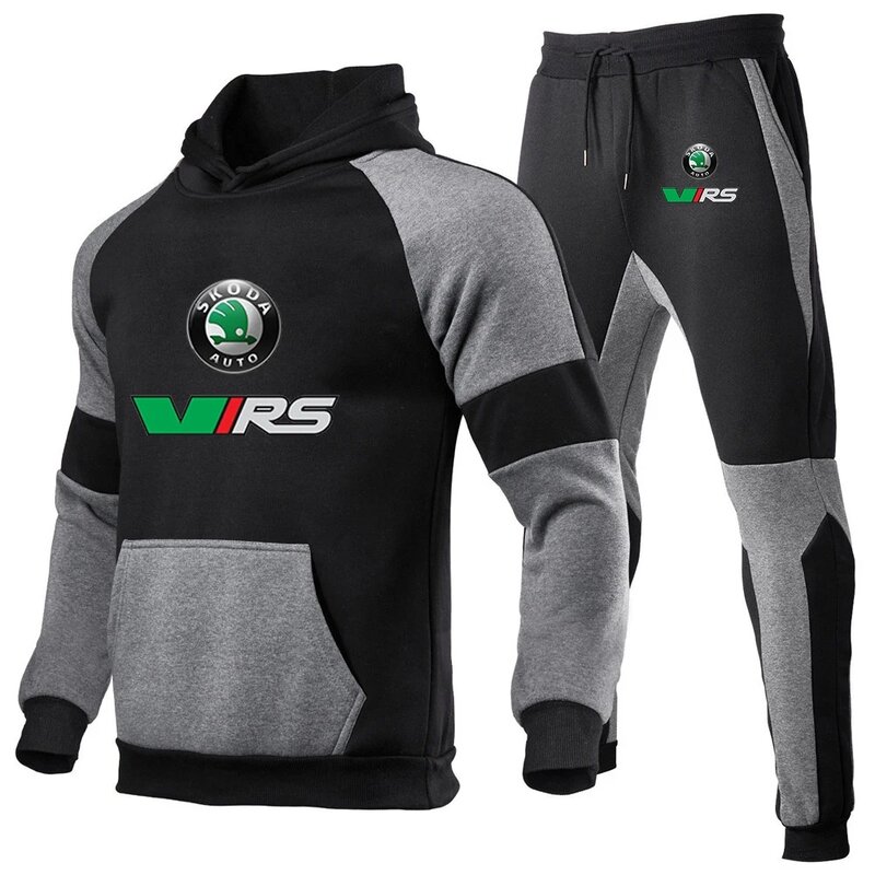 Skoda Rs Vrs Motorsport Graphicorrally Wrc Racing moda męska dopasowane kolory bluza z kapturem spodnie dresowe wypoczynek wykwintny nowy Stly garnitur