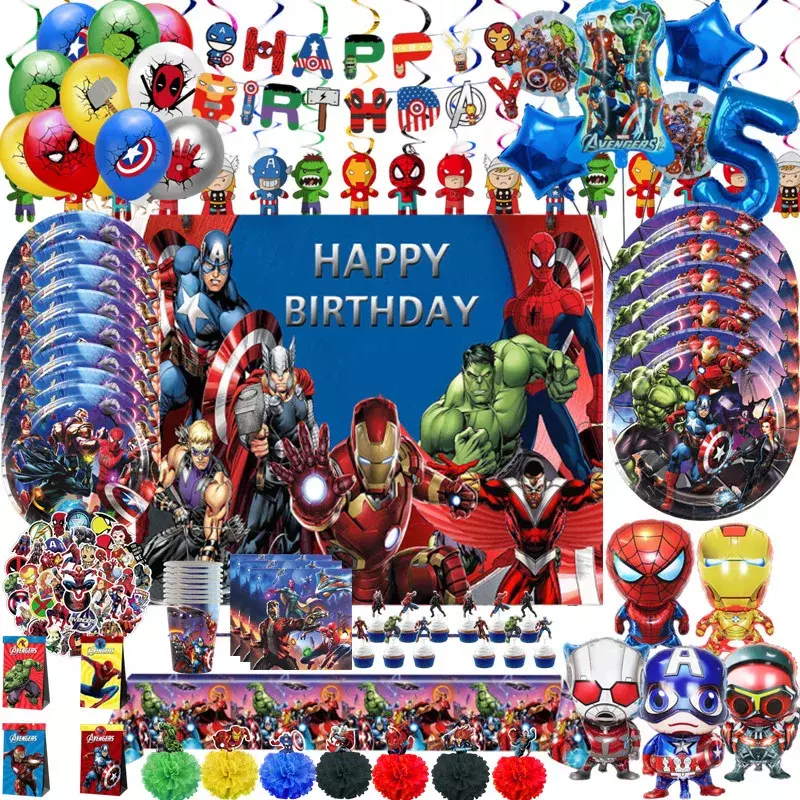 De Avengers Verjaardagsfeestje Decoraties Verwonderen Superheld Ballonnen Papier Serviesgoed Achtergronden Baby Shower Kids Jongens Feestartikelen