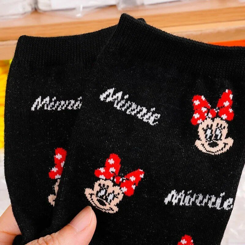 Calcetines de algodón de dibujos animados para mujer, medias de tubo medio de dibujos animados, Pato Donald, Mickey, Judy, Sanro, Disney