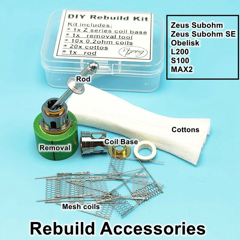Accessoires d'outils de reconstruction de maille pour Geek Obelisk, L200, S100, Prévention 2, Z192.Subohm SE, réparation Build 02/10/2018 Wire Tools, mètre t, bricolage