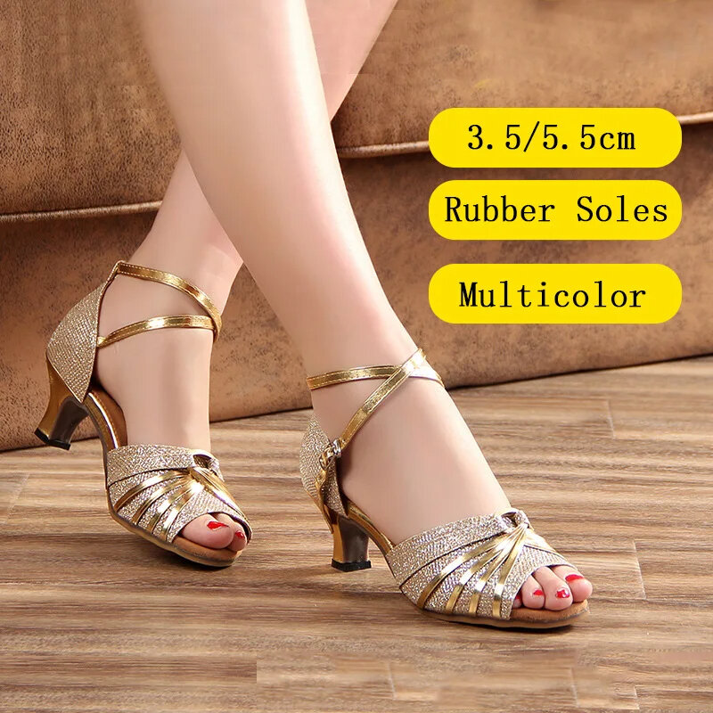 Nuovo arrivo scarpe da ballo moderne di marca scarpe da ballo per ragazze da donna scarpe da ballo latino con tacco alto per le donne tacco 5.5/3.5cm