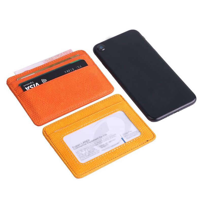Unisex Business Style Credit Card Holder Mini Travel Lizard Texture ID Card Case