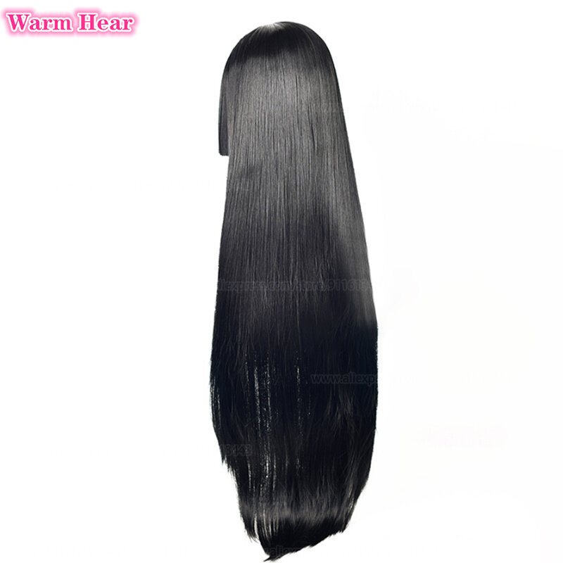 High Quality 100cm Long Boa Hancock Cosplay Wig Boa Hancock Wigs Black Wig Earring Heat Resistant Halloween Party Wigs + Wig Cap