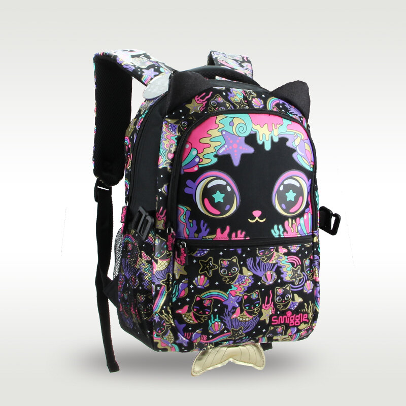 Cute Black Cat Schoolbag para crianças, mochila de alta qualidade, original australiana, venda quente, fêmea, 16"