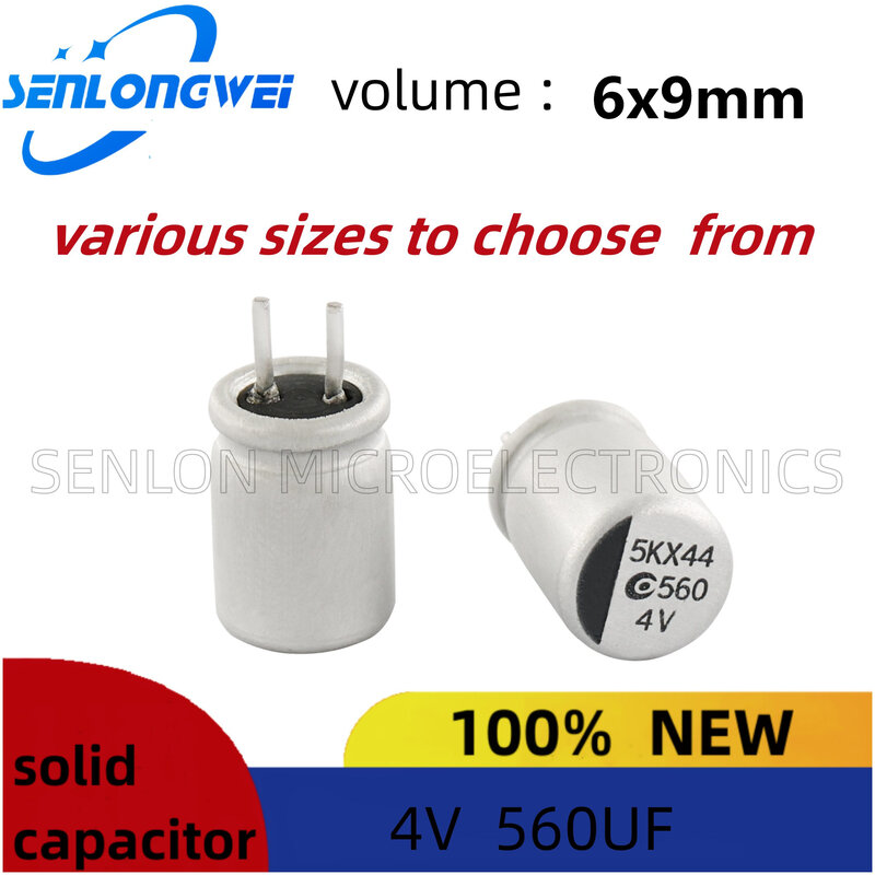 Condensador sólido para placa base, condensador electrolítico de aluminio, volumen 4V, 560UF, 6x9mm, 560uf, 4V, 10 piezas
