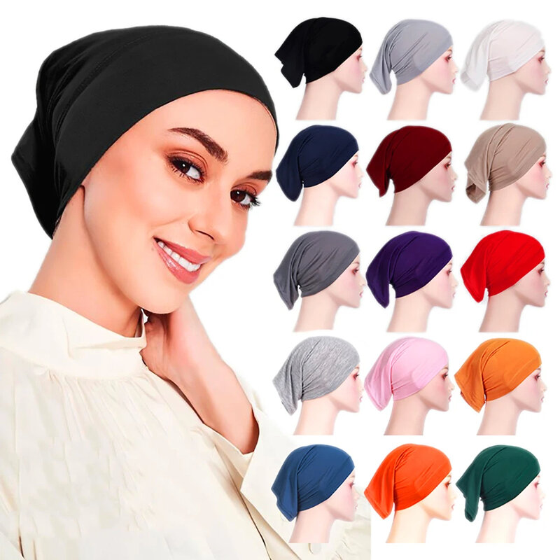 Рамадан мусульманский женский под шарф стрейчевая трикотажная ткань головные уборы круглый передний под хиджаб головной убор мусульманский женский тюрбан головной убор