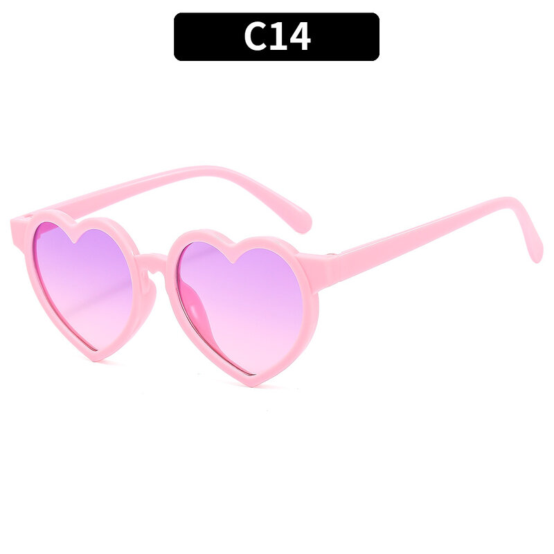 여름 소년 소녀 러브 하트 고양이 눈 선글라스, UV400 보호, 어린이 자외선 차단 아기 액세서리, 개성 트렌디 2023