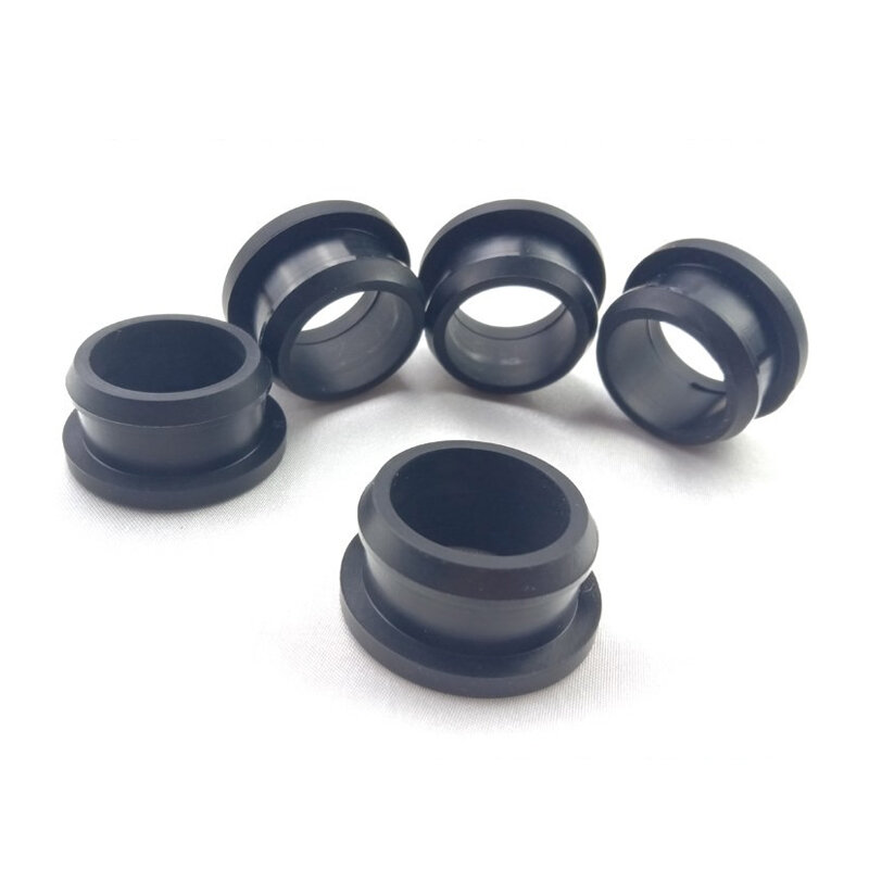 Cincin segel pelindung kawat Plug on sisipan lubang Snap on silikon karet hitam grommet 4.5 mm-50.6 mm
