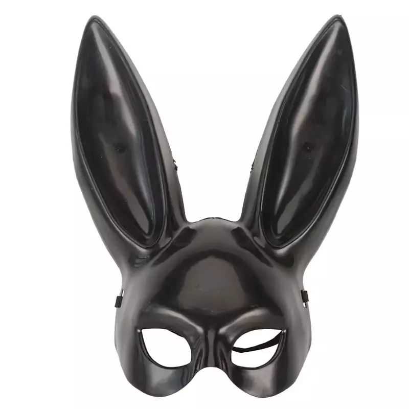 ชุดหน้ากากกระต่ายกระต่ายหูกระต่ายสีดำขาวของตกแต่งงานฮาโลวีนปาร์ตี้คอสเพลย์