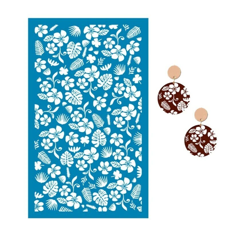 2024 New Silk Screen Stencils for Earring Making Clay Silk Screen Stencils for Printing on Clay Paper Fabric Clay Earrings Tools