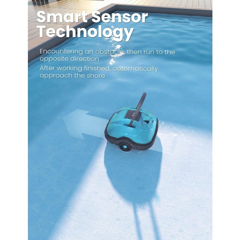 WYBOT Cordless Robotic Pool Cleaner, Automatic Pool Vacuum, Powerful Suction, Dual-Motor, for Above/In Ground Flat Pool Up