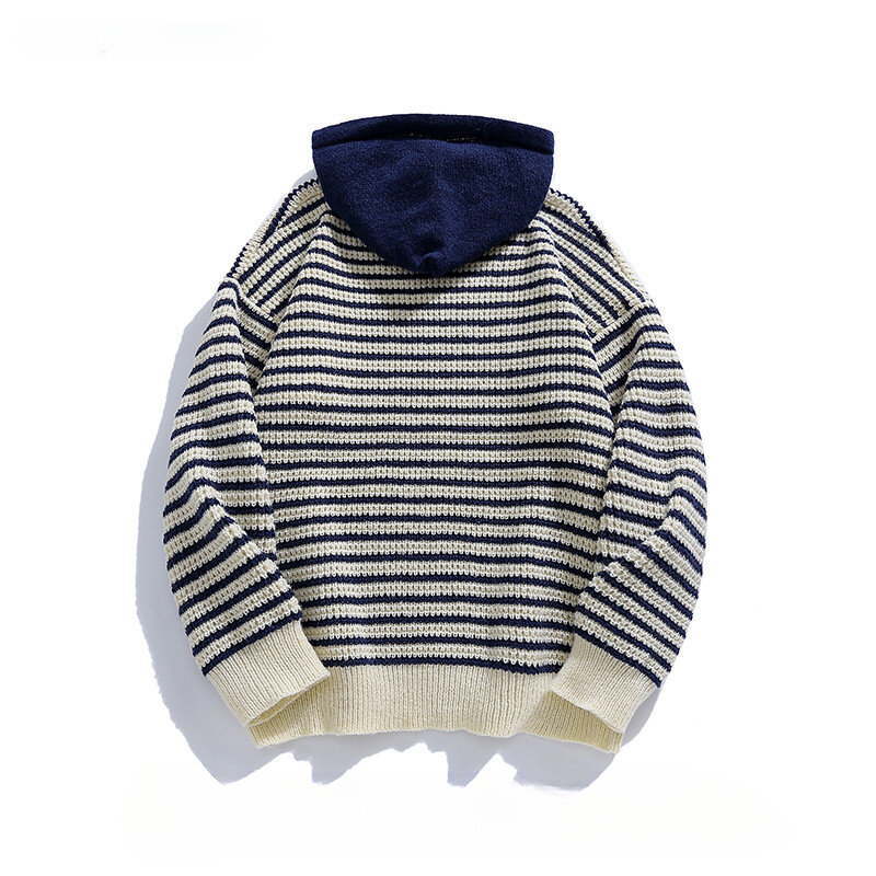 Männer/Frauen Kontrast farbe gestreifte Kapuzen pullover Frühling Herbst japanischer Stil lose lässig täglich vielseitig gestrickte Pullover Tops