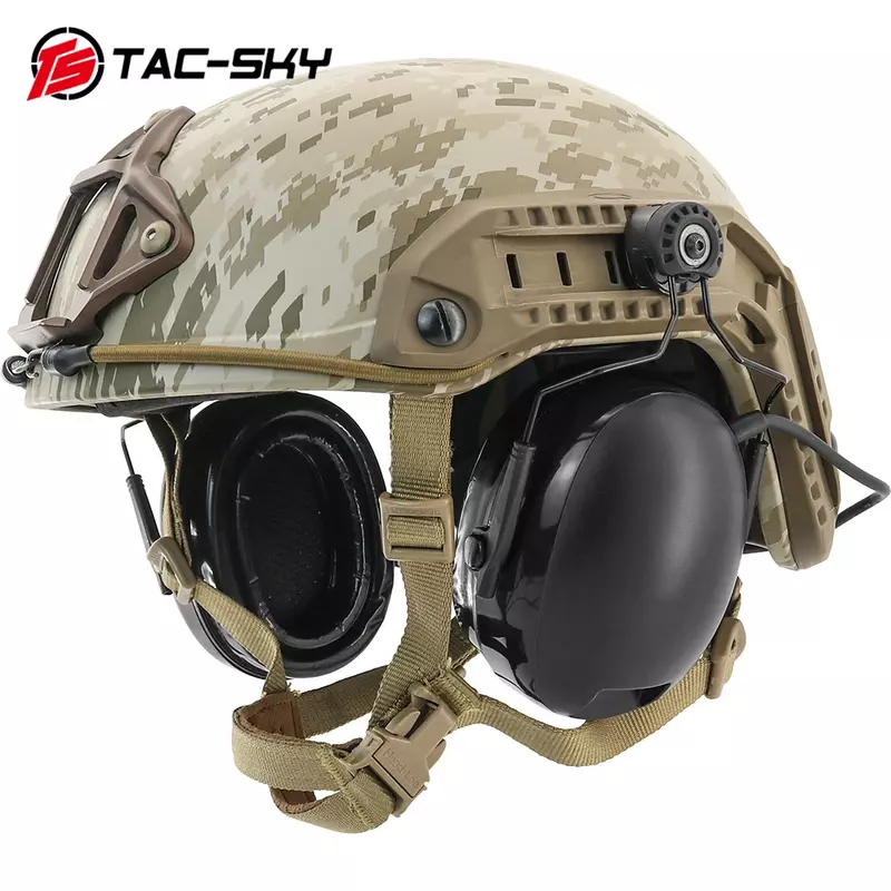 ที่ครอบหูอิเล็กทรอนิกส์ TAC-SKY TS Headset taktis อะแดปเตอร์รางโค้งสำหรับ3mpelto ยุทธวิธี300/500ที่ครอบหูป้องกันการยิง