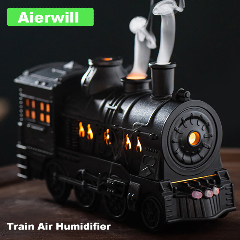 Aierwill 기차 공기 가습기, 초음파 아로마 테라피 디퓨저 미스트 메이커, 향수 에센셜 오일 아로마 디퓨저 리모컨