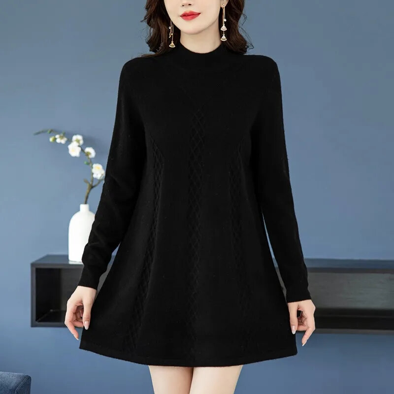Turtleneck Pull Knitted Sweater Autumn Winter Clothes Long Sleeve Jumper Women Streetwear Skinny Solid Basic Soft Sweater