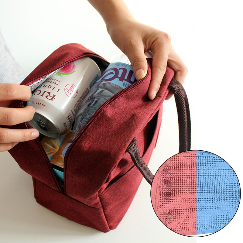 Lunch Bag Isolierte Kalt Picknick Tragen Fall Thermische Tragbare Lunch Box Bento Beutel Initialen Drucken Neue Container Lebensmittel Lagerung Taschen