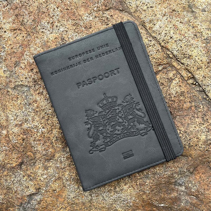 PU Couro Passaporte Case, Holanda Passaporte Covers, ID Bank Card Case, Acessórios de Viagem