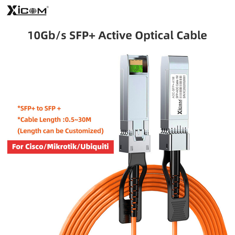 10G SFP + Ke SFP + AOC OM2 3M/5M/7M LSZH 10GBASE Kabel SFP Optik Aktif (AOC) untuk Cisco,MikroTik,Ubiquiti... Dll Beralih Serat Optik