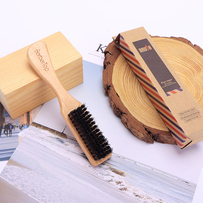 Pettine per lo Styling degli uomini spazzola per capelli da barba massaggio per il viso pettine da barba barbiere spazzola per baffi Anti-nodi pettini in legno