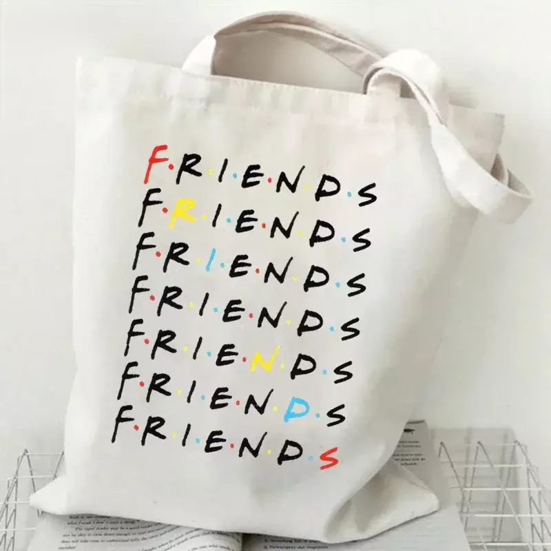 SVE1 Canvas Tote Bag Student Pivot Friends TV Show Shopping  Women Graphic Casual Handbag Side  for Ladies