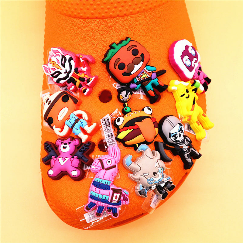 Aksesori sepatu PVC gesper anak, 1 buah karakter Game pesona Aksesori dekorasi masker hewan lucu desainer gesper hadiah anak-anak