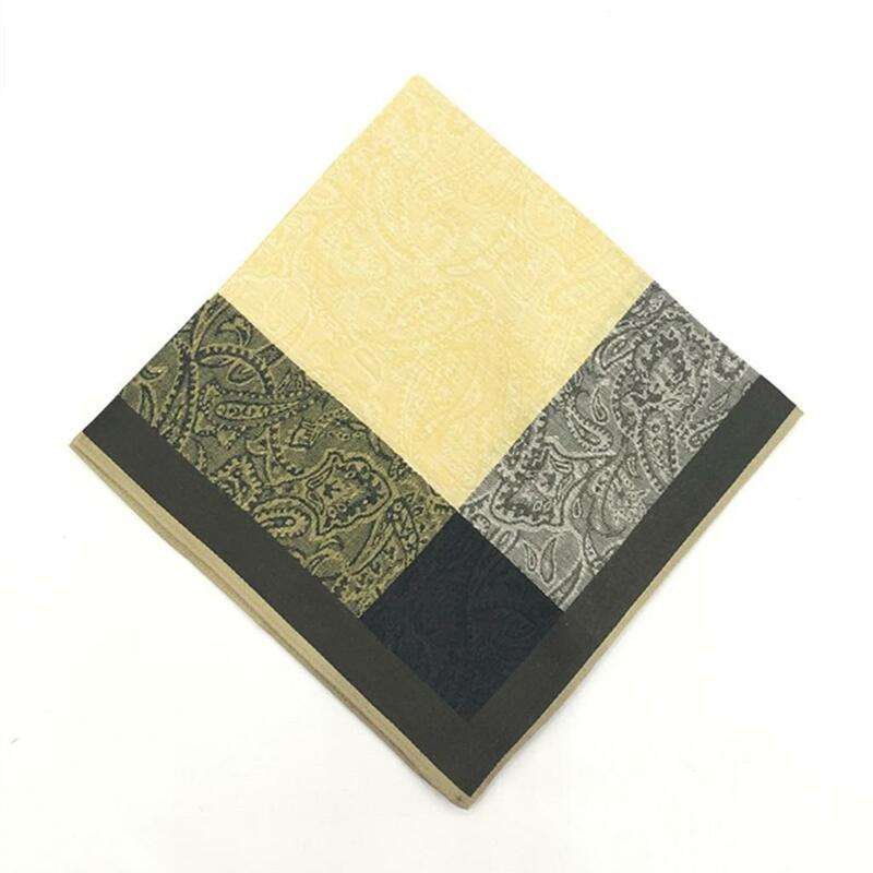 3 pezzi uomo Vintage Jacquard Print Pocket Square Hankies 16x16"