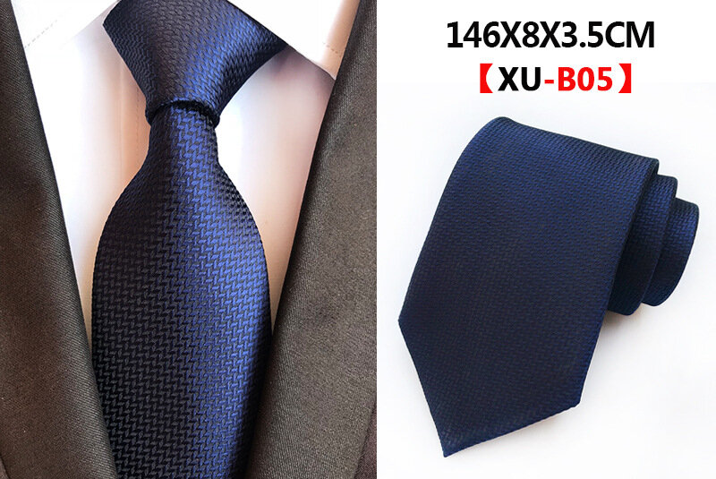 Cravate de la présidence rayée à carreaux pour hommes, bleu marine, bleu marine, mariage formel, bureau, cadeau de fête, accessoires de mode, 8cm
