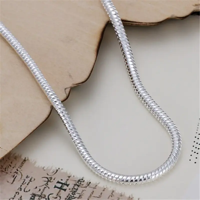 Colore argento 3MM serpente carino moda donna signora bracciali a catena gioielli di alta qualità regali di natale stampati