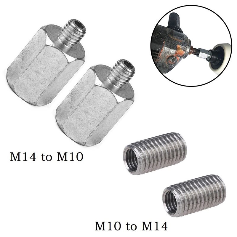Interfejs adaptera Adapter interfejs adaptera adaptera M10 do M14 M14 do M10 srebrna stalowa szlifierka kątowa 2 sztuk/zestaw