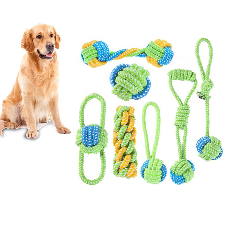 Giocattoli per animali domestici forniture per cani giocattoli in corda di cotone pulizia molare corda per mordere il cane che accompagna decomprimere l'allenamento Comfort