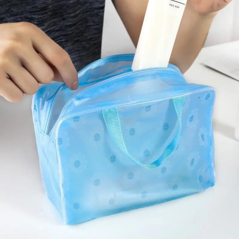 Toiletry cosmetics bag women's transparent waterproof travel portable large-capacity children's bathroom cute woman storage bag