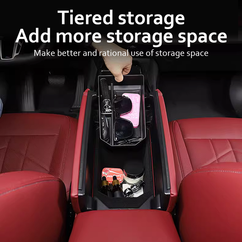 ABS Car Central Control Storage Box For BMW G60 5 Series 2024 Armrest Box Organizer Tray Auto Interior Accessories