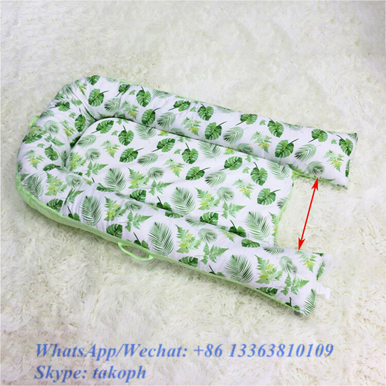 Cama de algodón orgánico ajustable para recién nacido, cuna de viaje portátil, venta al por mayor