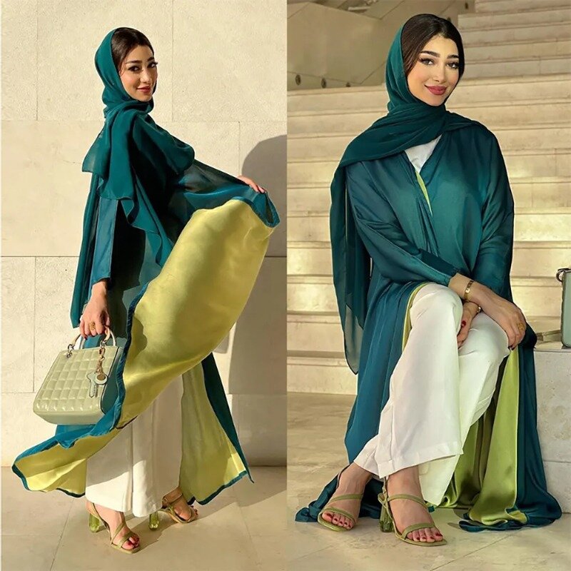 Vestidos muslimische Frauen Dubai Abaya Hijab Kleid Kimono Strickjacke Kaftan Ramadan Robe Femme Musulman islamische Abend Maxi kleider