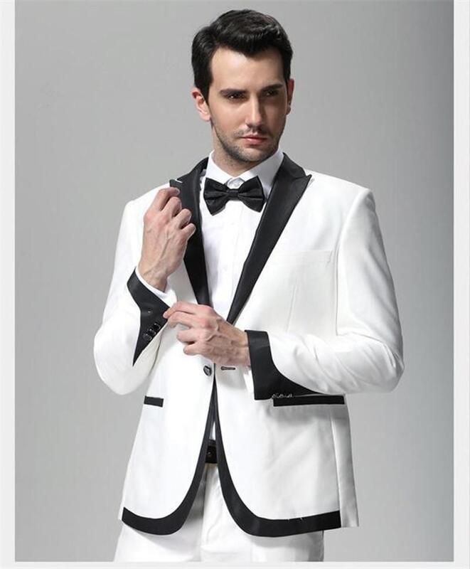 Мужской приталенный костюм, смокинг на одной пуговице, куртка и брюки для свадебной вечеринки