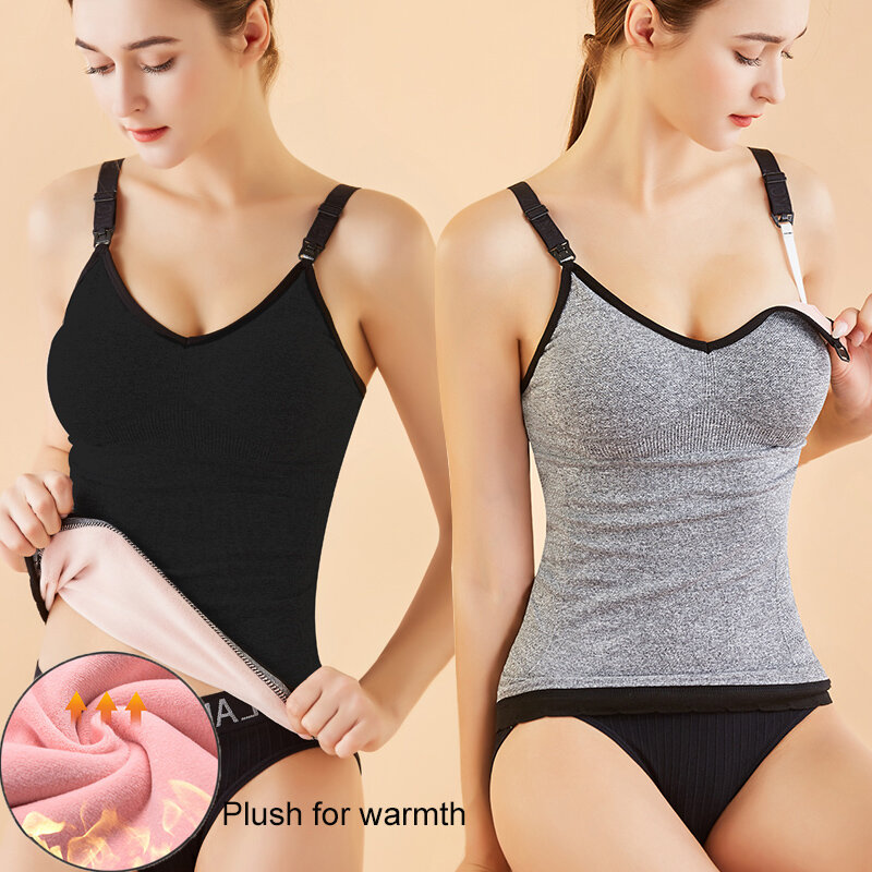 Nursing Underwear Soft and Supple Back Bottom Comfortable Padded Stretch Tank Top Suitable for Nursing Mothers