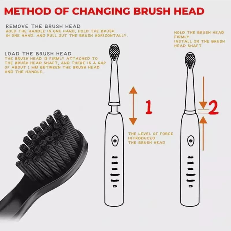 Kepala sikat gigi elektrik, 8 buah kepala sikat lembut nozel pengganti sensitif untuk JAVEMAY J110 / J209